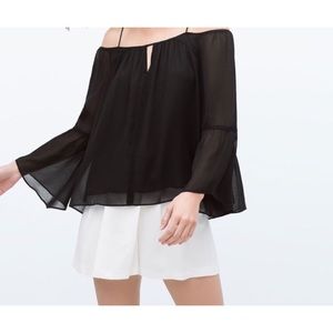 Black off the shoulder blouse